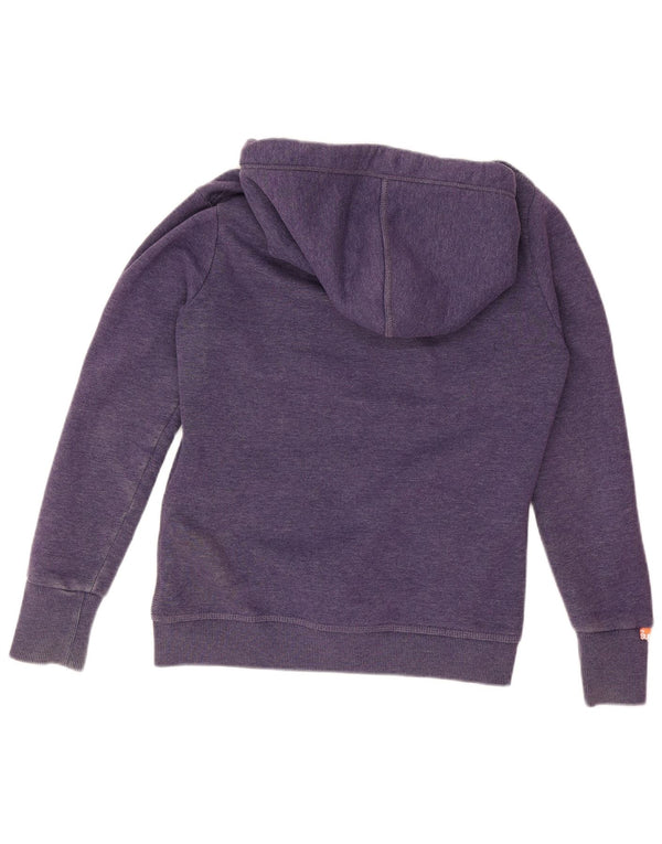 Maglione con cappuccio e zip da donna Superdry UK 14 cotone viola medio