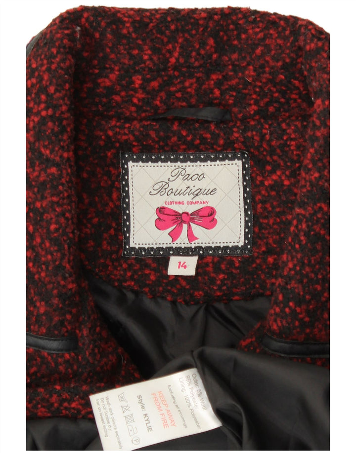 Paco Boutique Giacca da donna a 3 bottoni UK 14 Bordeaux medio Poliestere