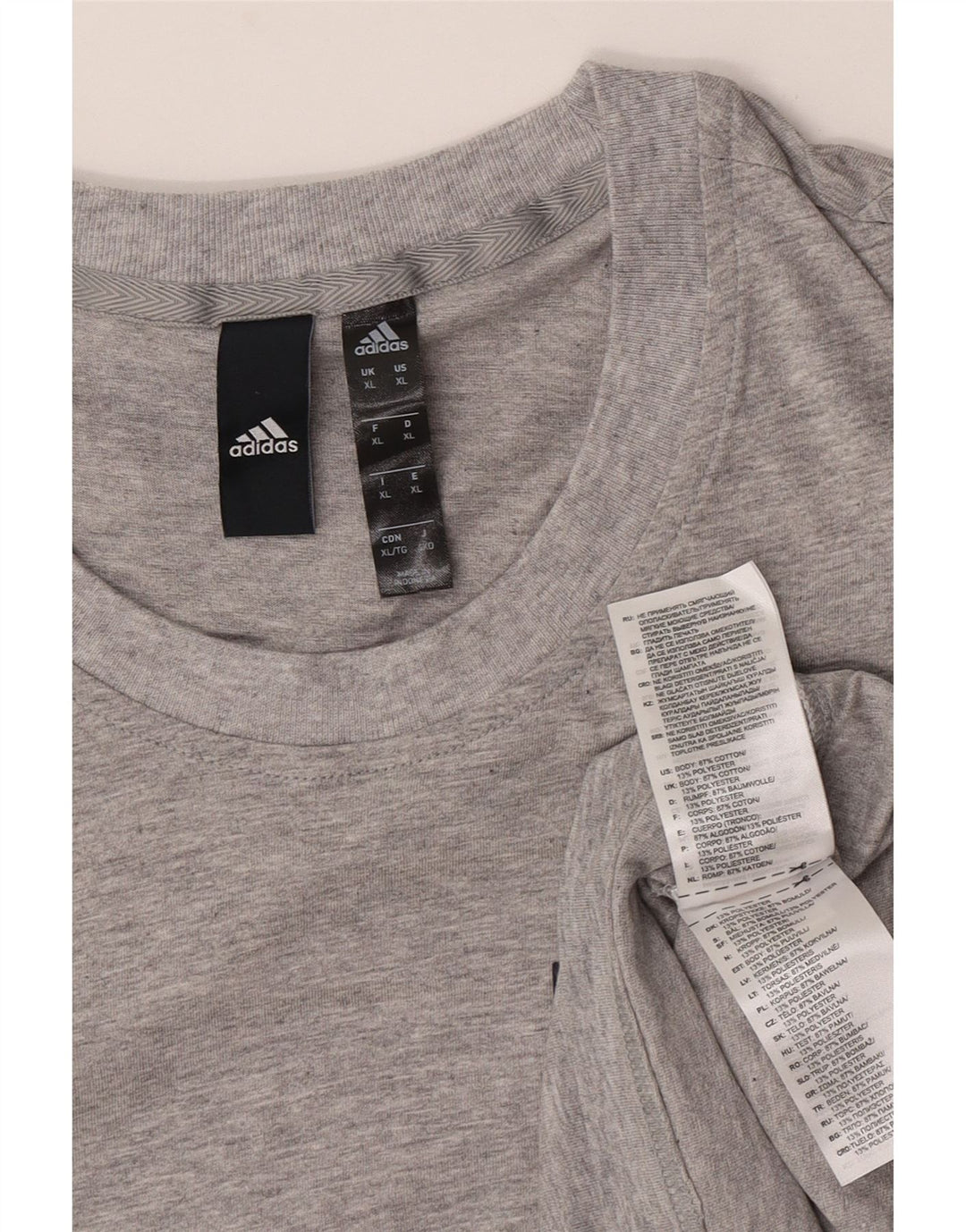 T-shirt da uomo Adidas Top XL in cotone chiazzato grigio