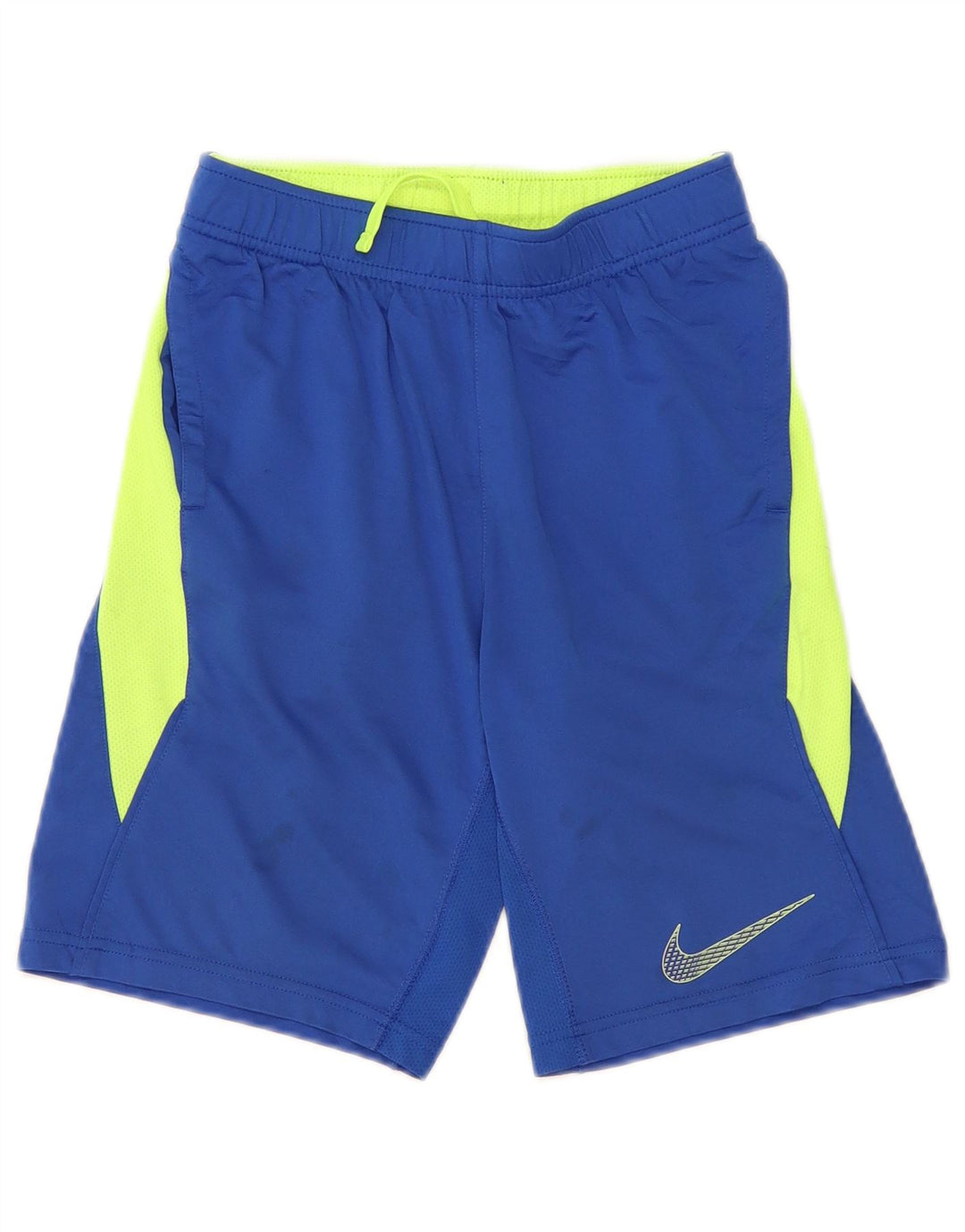 Pantaloncini sportivi Nike da ragazzo Dri Fit 8-9 anni Small Blu Colourblock in poliestere