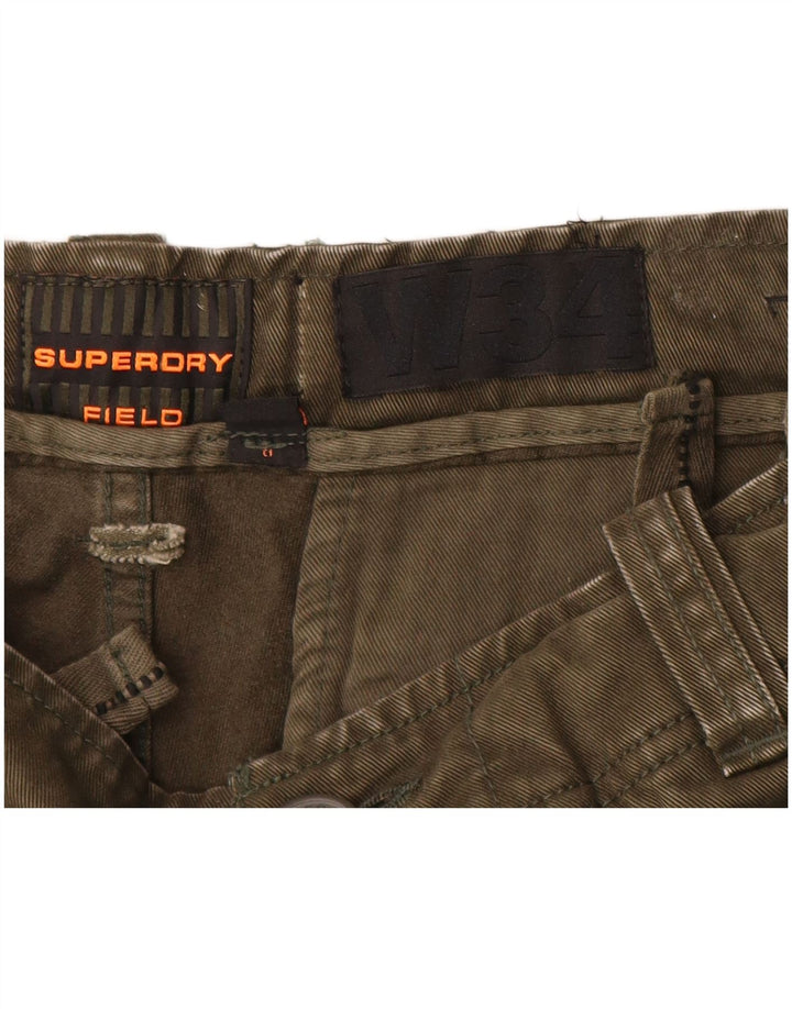Pantaloncini cargo da uomo Superdry W34 Large Khaki Cotton Army