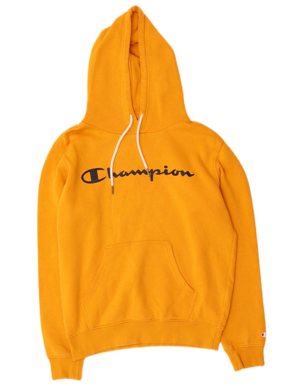 Maglione con cappuccio grafico da uomo Champion piccolo in cotone giallo