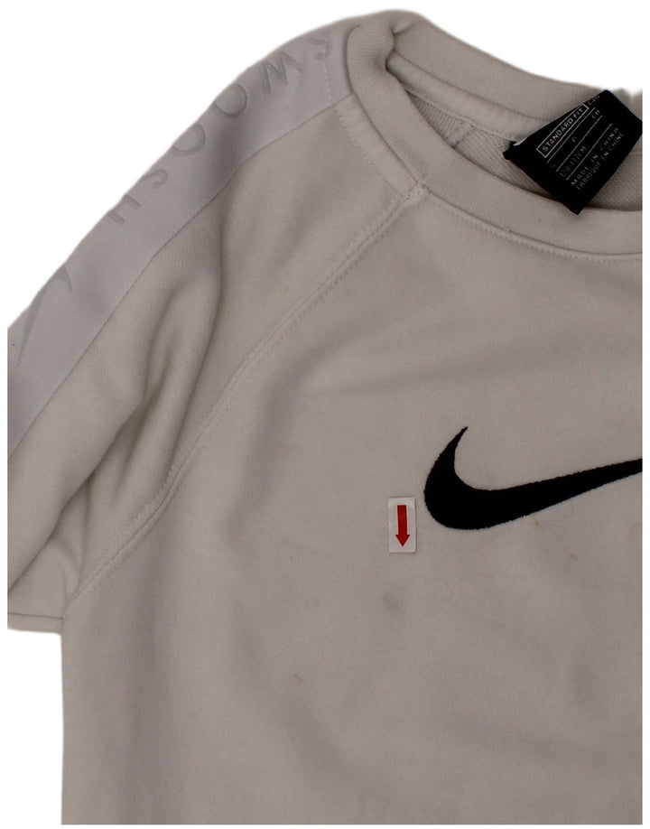 Felpa NIKE da ragazzo Swoosh Standard Fit 8-9 anni piccola bianca