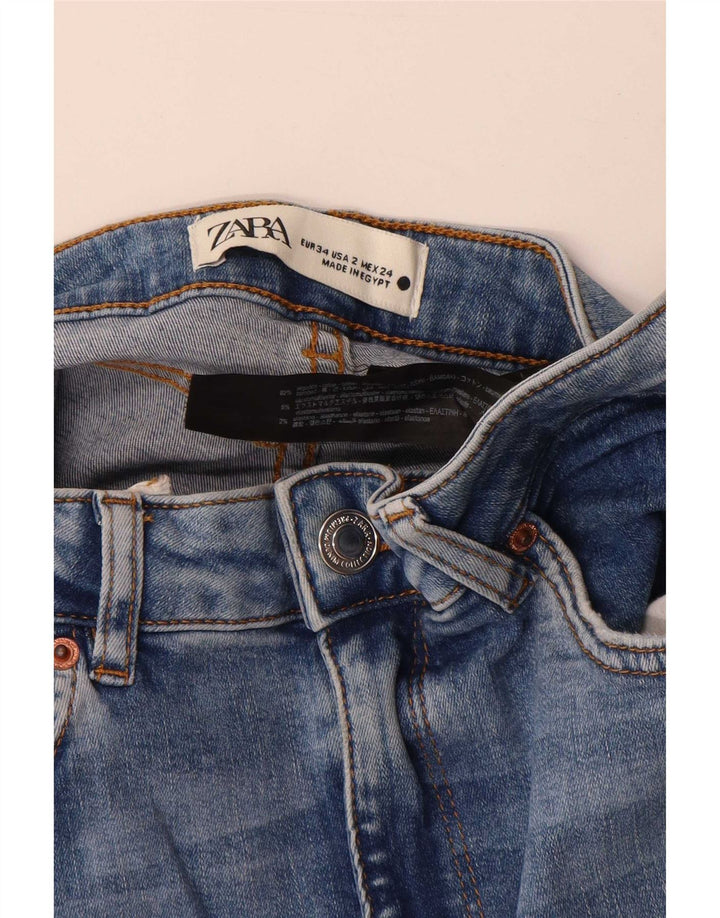 Jeans svasati da donna Zara EU 34 2XS W24 L33 cotone blu