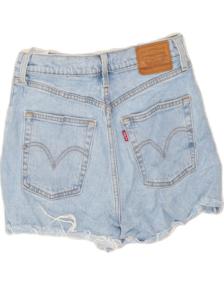 LEVI'S Womens Ribcage Distressed Denim Hot Pants W26 Small  Blue Cotton Vintage Levi's and Second-Hand Levi's from Messina Hembry 