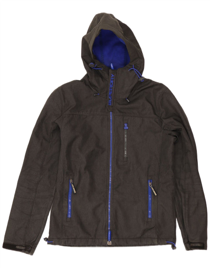 Giacca a vento con cappuccio da uomo SUPERDRY The Windtrekker UK 38 Grigio medio