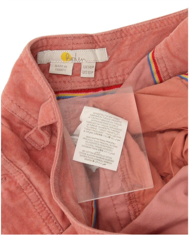 BODEN Pantaloni da jogging da donna in velluto a coste corti UK 14 Large W34 L25 Rosa