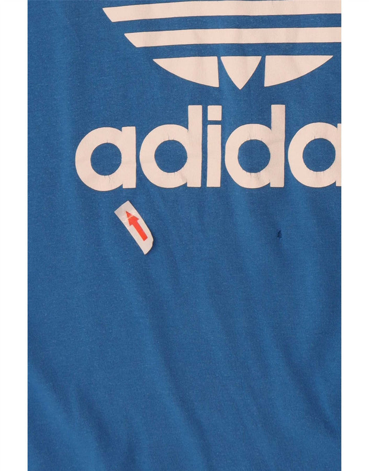 T-shirt grafica da uomo Adidas Top piccola in cotone blu