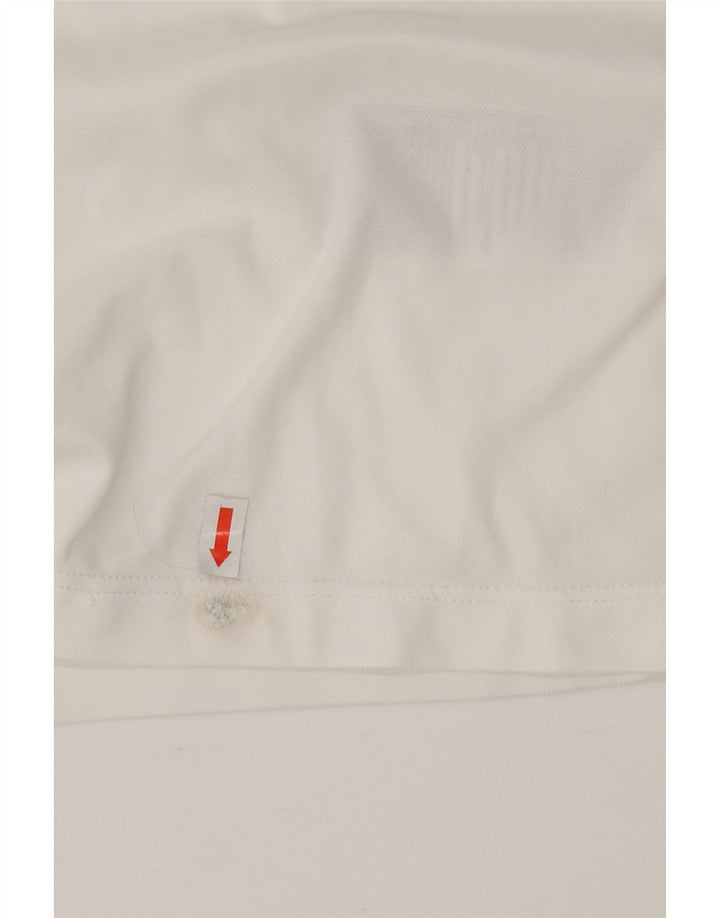 NIKE Womens Dri Fit Polo Shirt UK 12/14 Medium White Colourblock Polyester