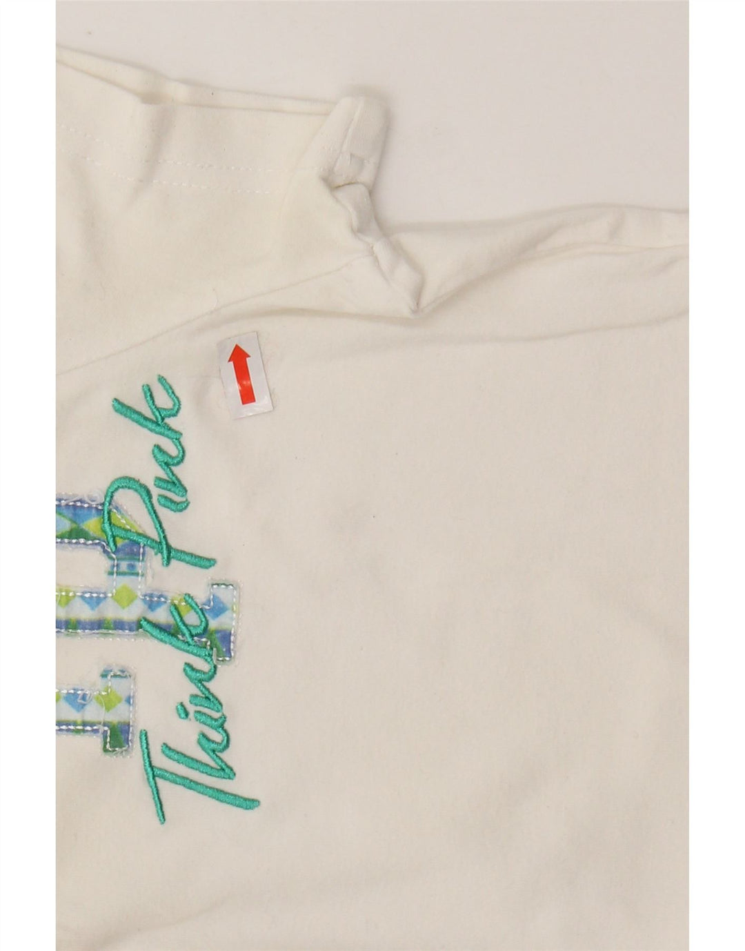 THINK PINK Polo grafica da donna UK 8 piccola in cotone bianco