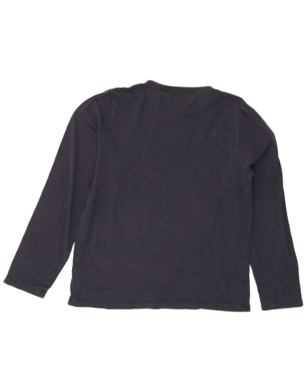 Tommy Hilfiger Mens Graphic Top Long Sleeve Medium Navy Blue Cotton