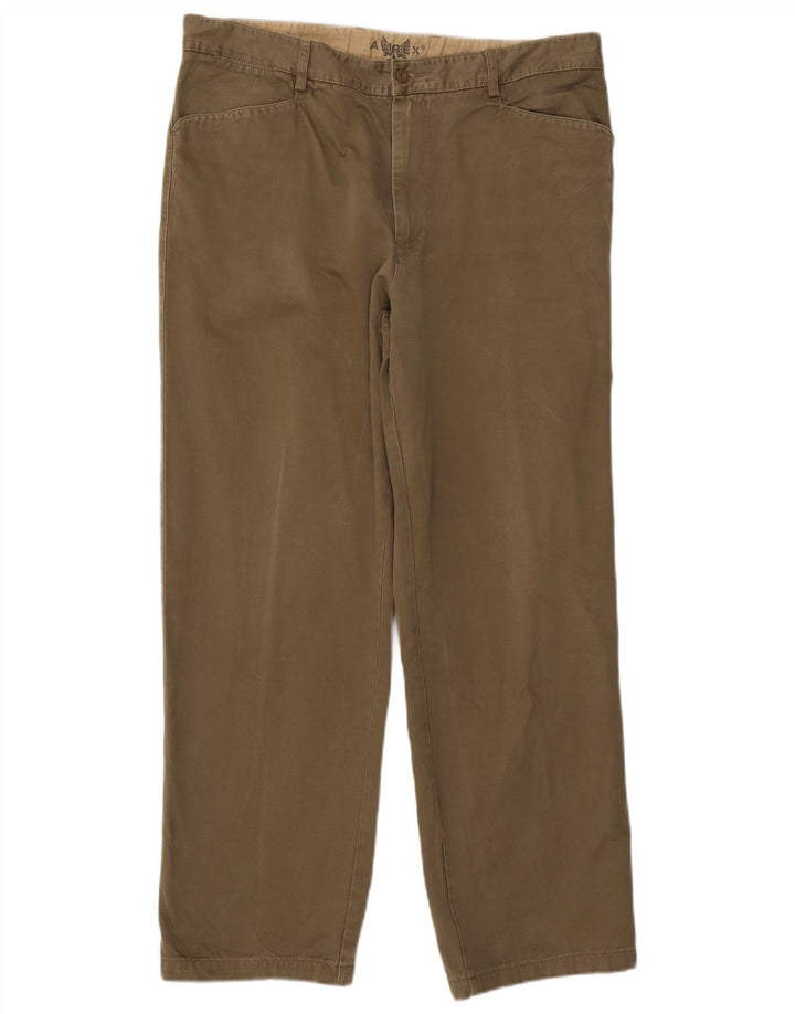 Pantaloni casual dritti da uomo AVIREX W38 L30 cotone kaki