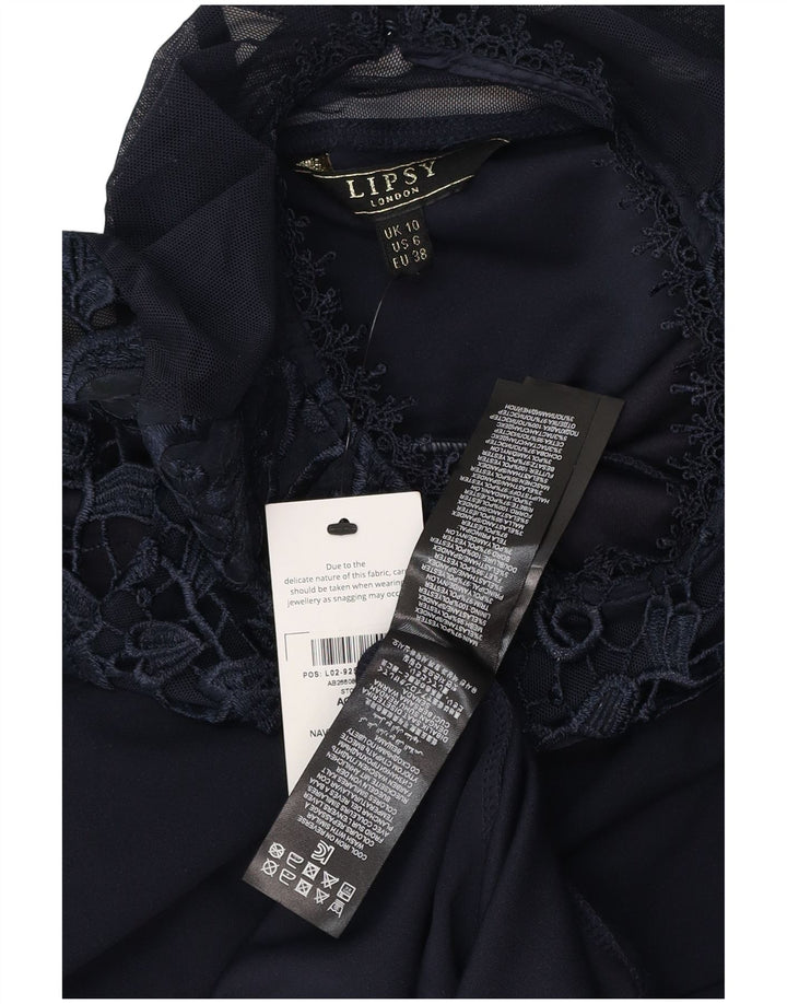 Abito aderente da donna Lipsy UK 10 Piccolo poliestere blu navy