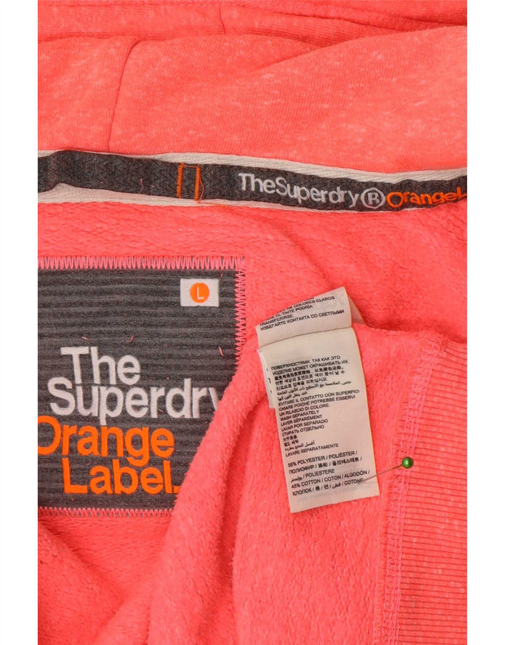 Maglione con cappuccio e zip da donna Superdry UK 16 Large Rosa Poliestere
