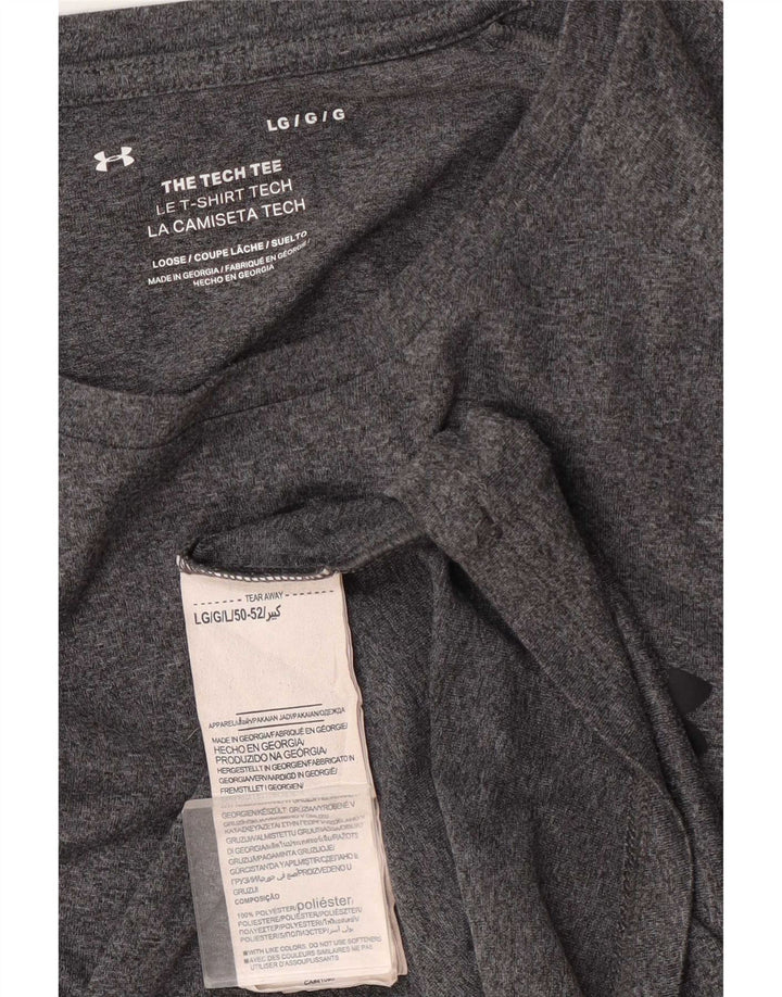 T-shirt da uomo Under Armour Top grande in poliestere grigio