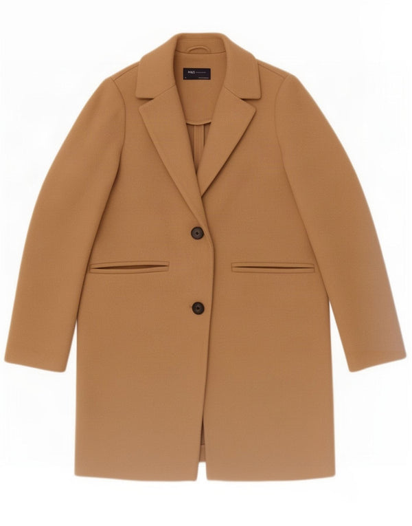 Cappotto da donna Marks & Spencer UK 12 Poliestere marrone medio