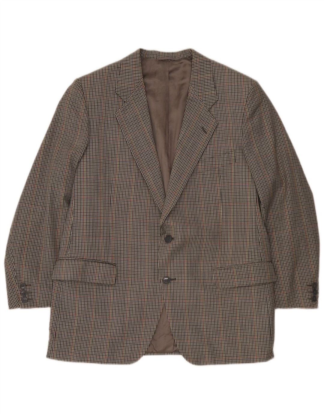 Giacca blazer vintage da uomo a 2 bottoni UK 38 pied de poule grigio medio