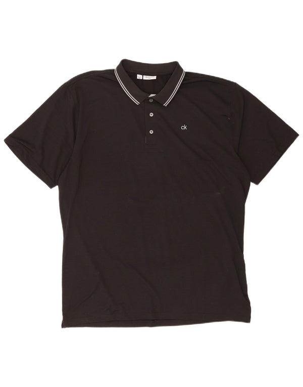 Polo da uomo Calvin Klein 2XL poliestere a righe nere