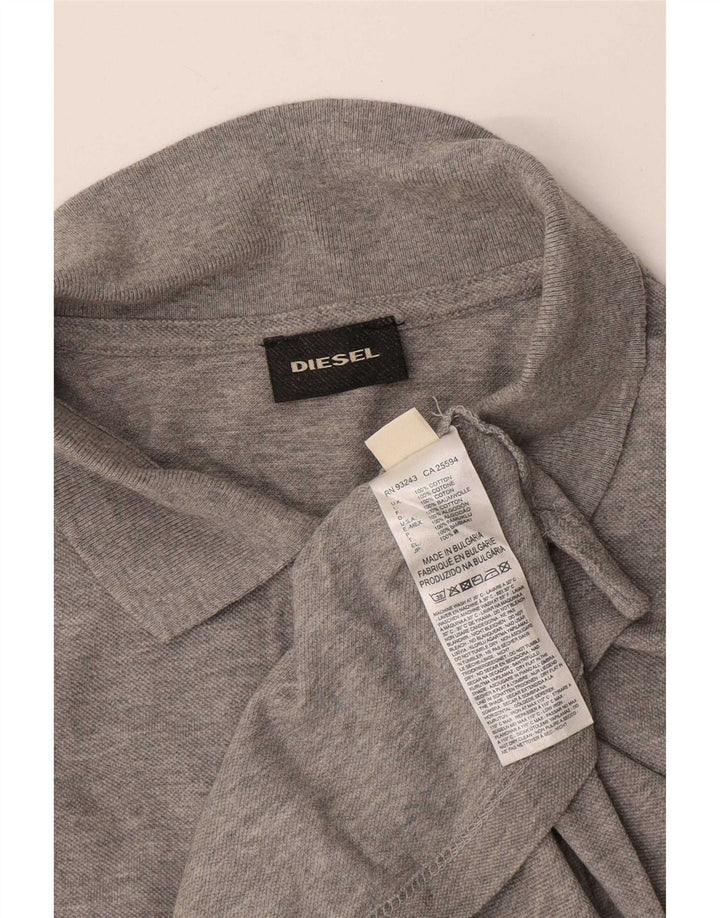 Polo grafica da uomo Diesel in cotone mélange grigio medio