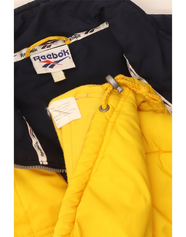 Gilet imbottito da uomo Reebok UK 40 Large Giallo Colourblock Poliestere
