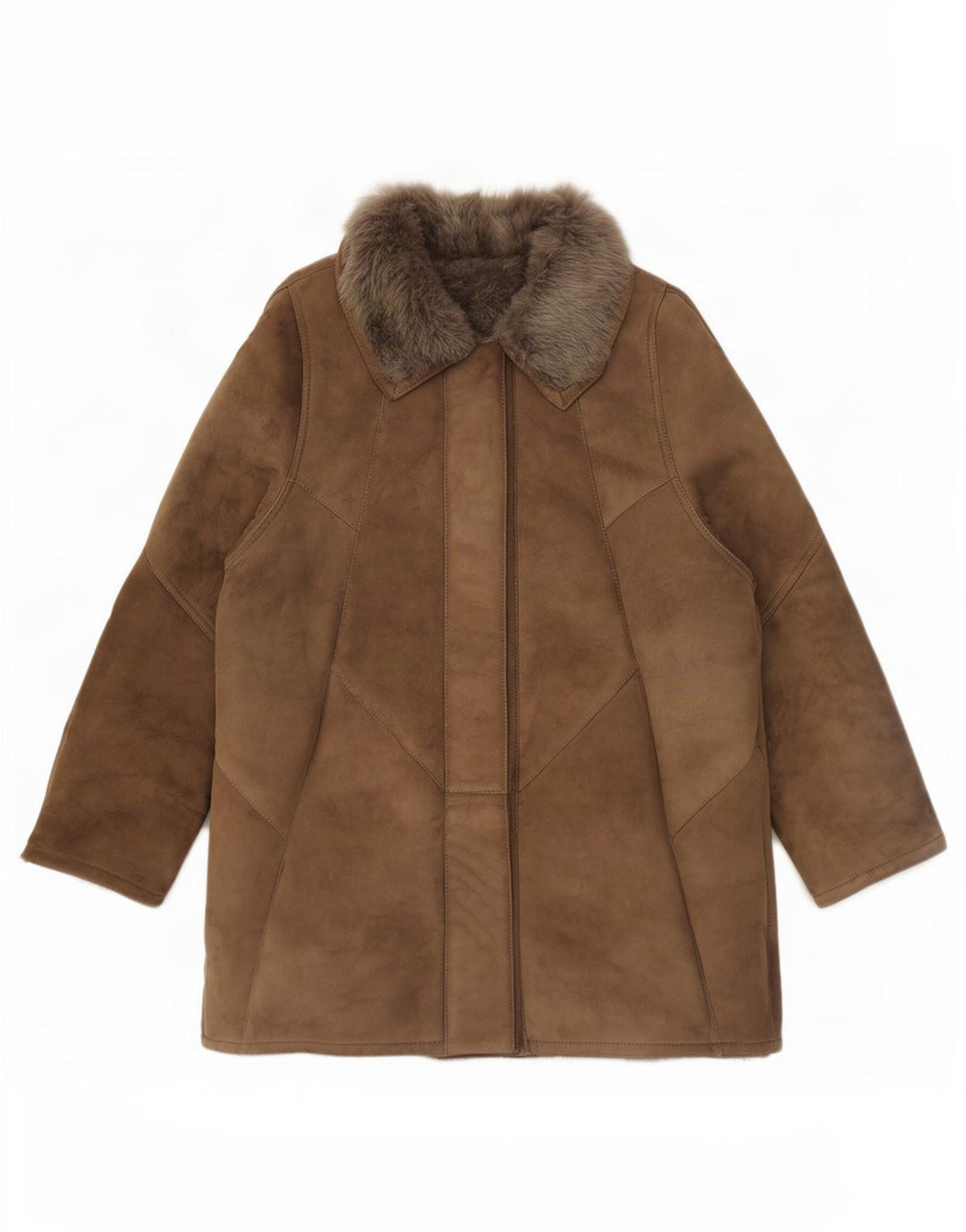 Giacca in shearling vintage da donna EU 46 XL Marrone