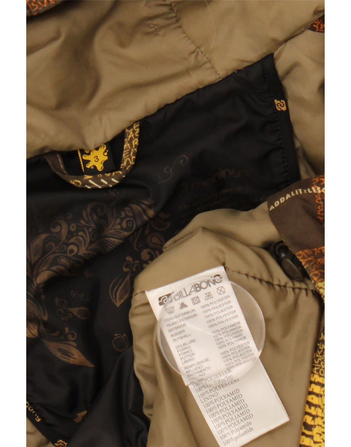 Giacca a vento con cappuccio da donna Billabong taglia 3 piccolo quadretto marrone