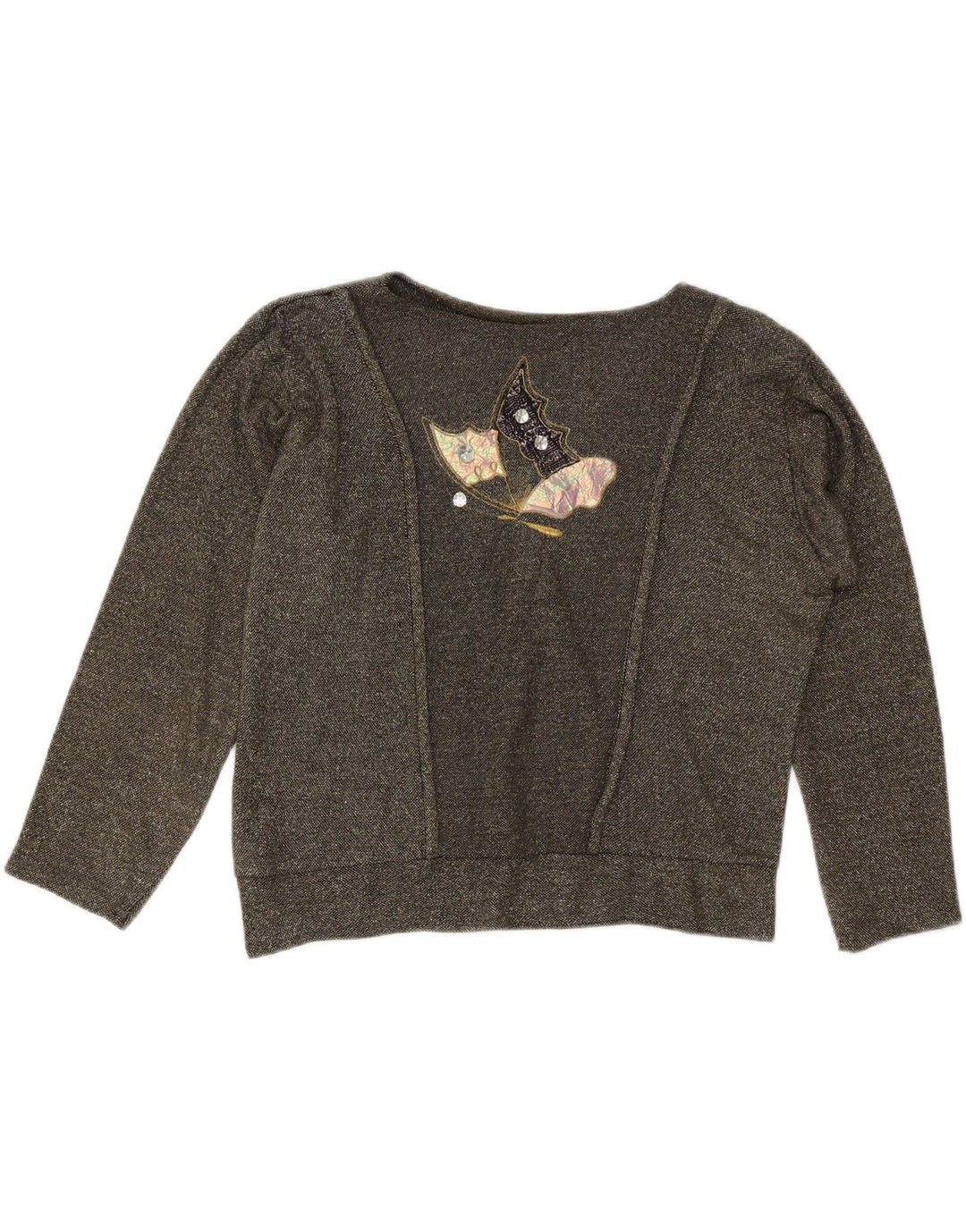 Felpa con grafica oversize da donna VINTAGE UK 10 piccola grigia