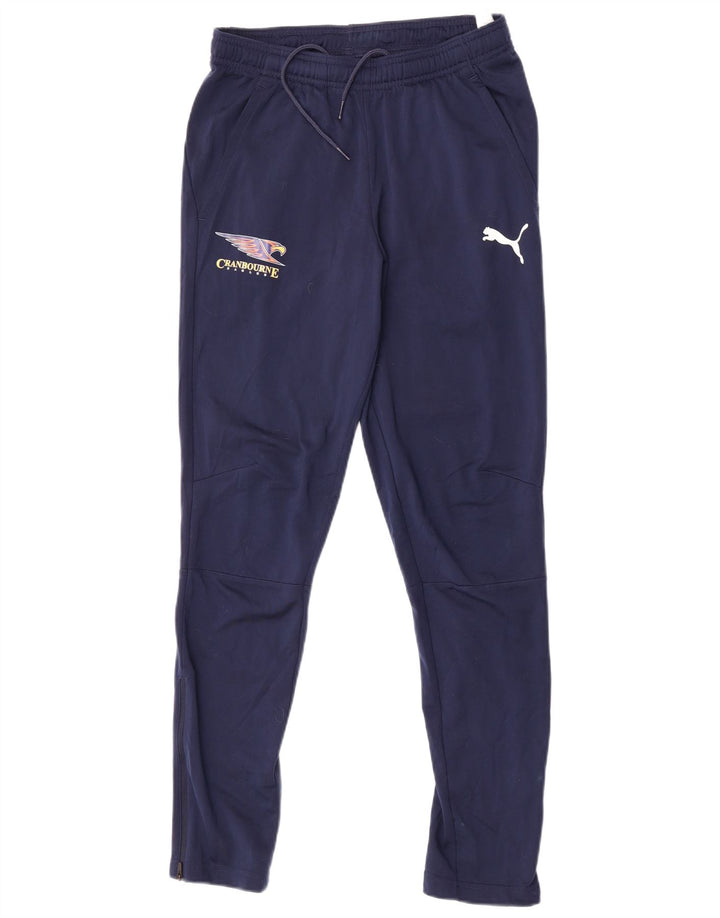 Pantaloni da tuta da uomo Puma Small in poliestere blu navy