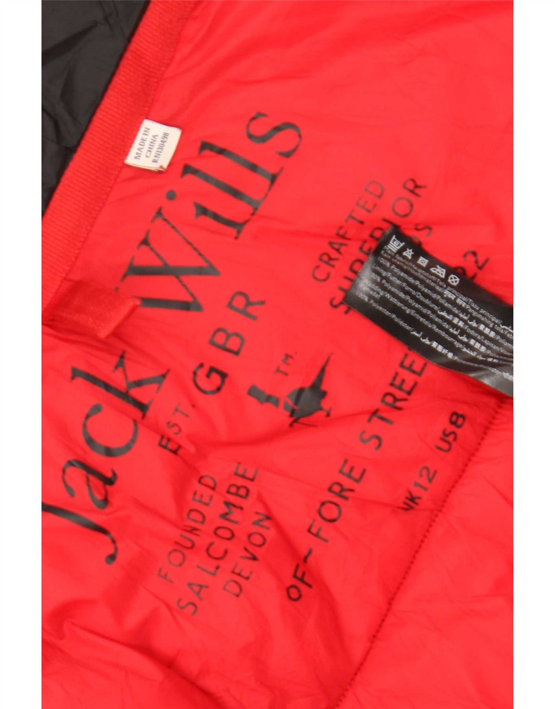 Giacca imbottita con cappuccio da donna Jack Wills UK 12 media nera in poliammide
