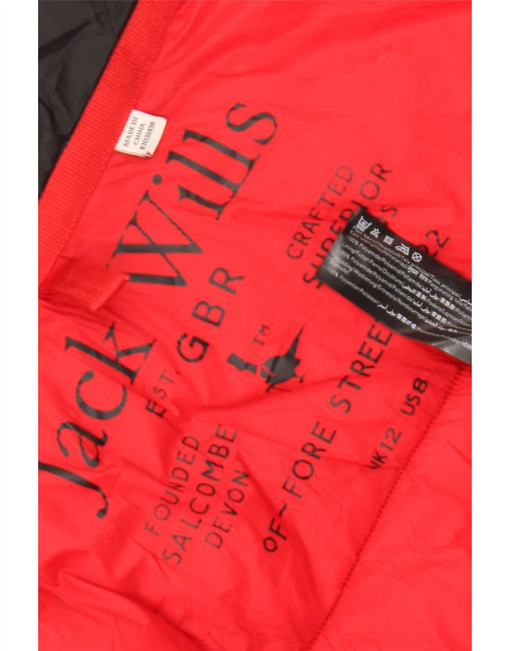 Giacca imbottita con cappuccio da donna Jack Wills UK 12 media nera in poliammide