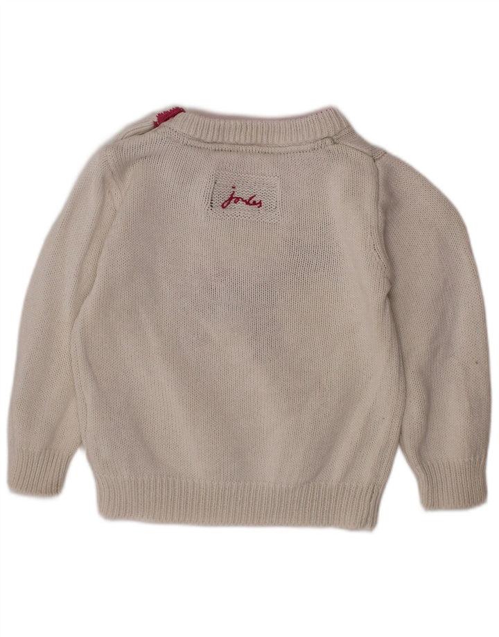 JOULES Maglione con scollo a barchetta per neonata 12-18 mesi bianco con stampa animalier