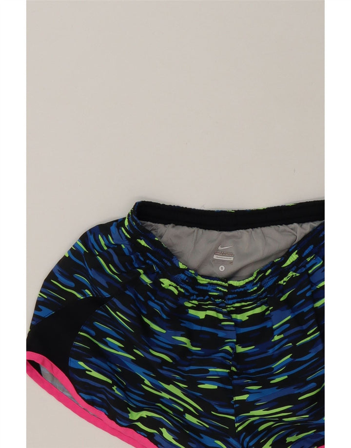 NIKE Womens Sport Shorts UK 10 Small Black Animal Print Polyester Vintage Nike and Second-Hand Nike from Messina Hembry 
