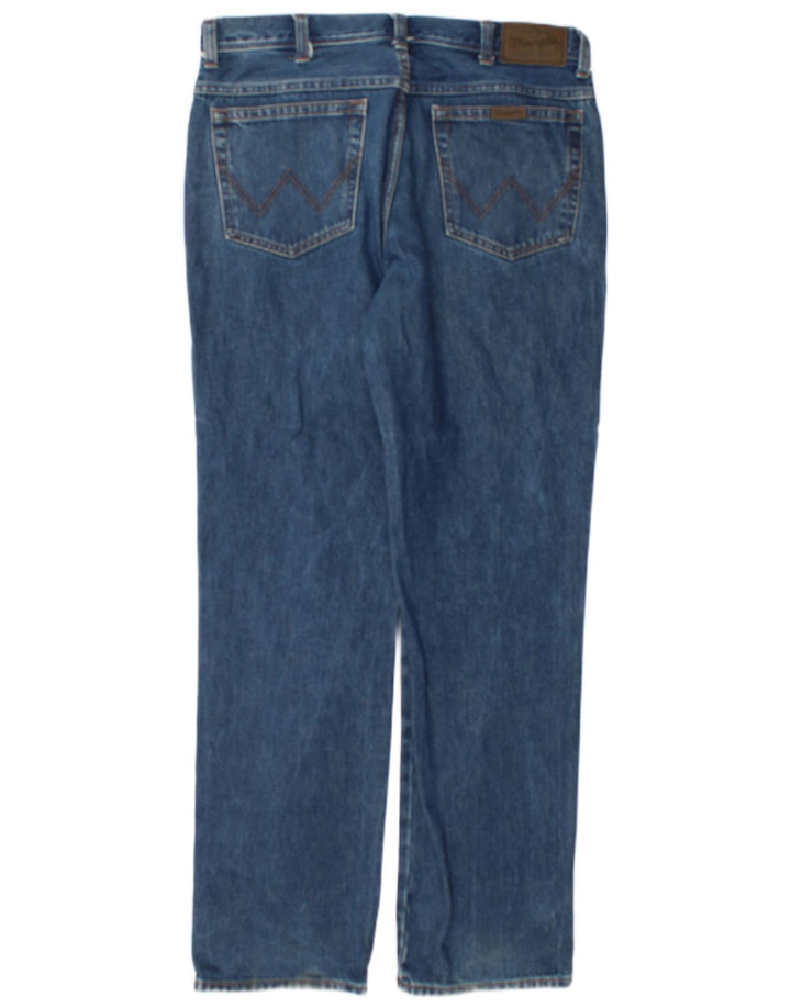 Jeans dritti da uomo Wrangler vestibilità regolare W36 L34 cotone blu