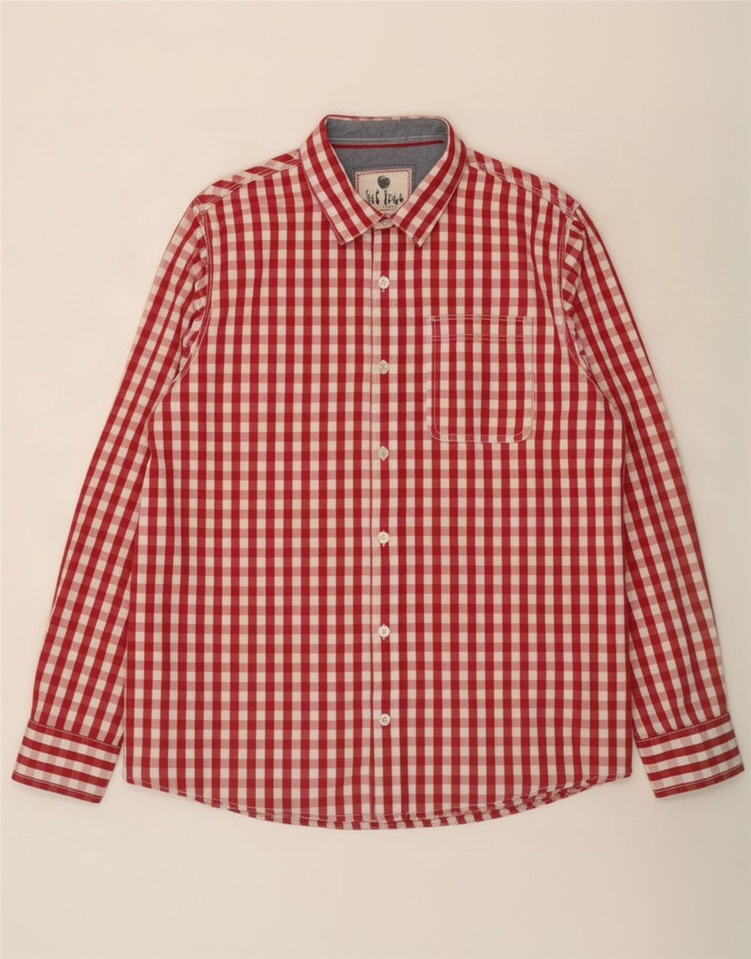 Camicia da uomo Fat Face XL in cotone a quadretti rossi