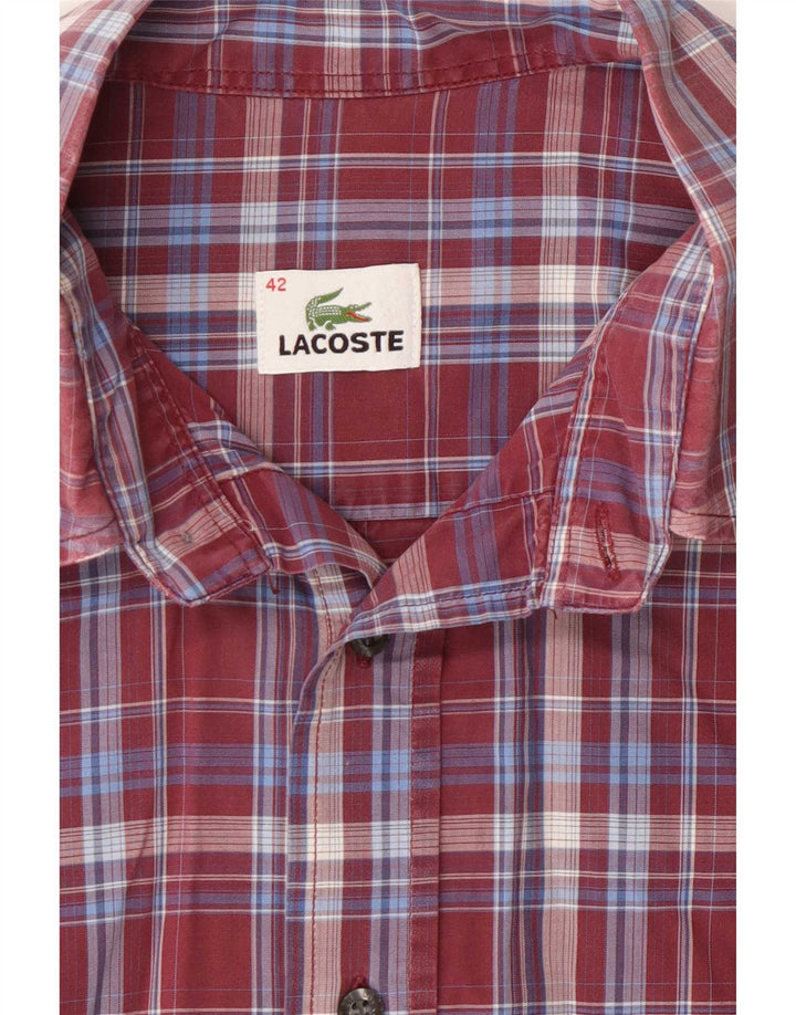 Camicia da uomo Lacoste taglia 42 grande scozzese bordeaux