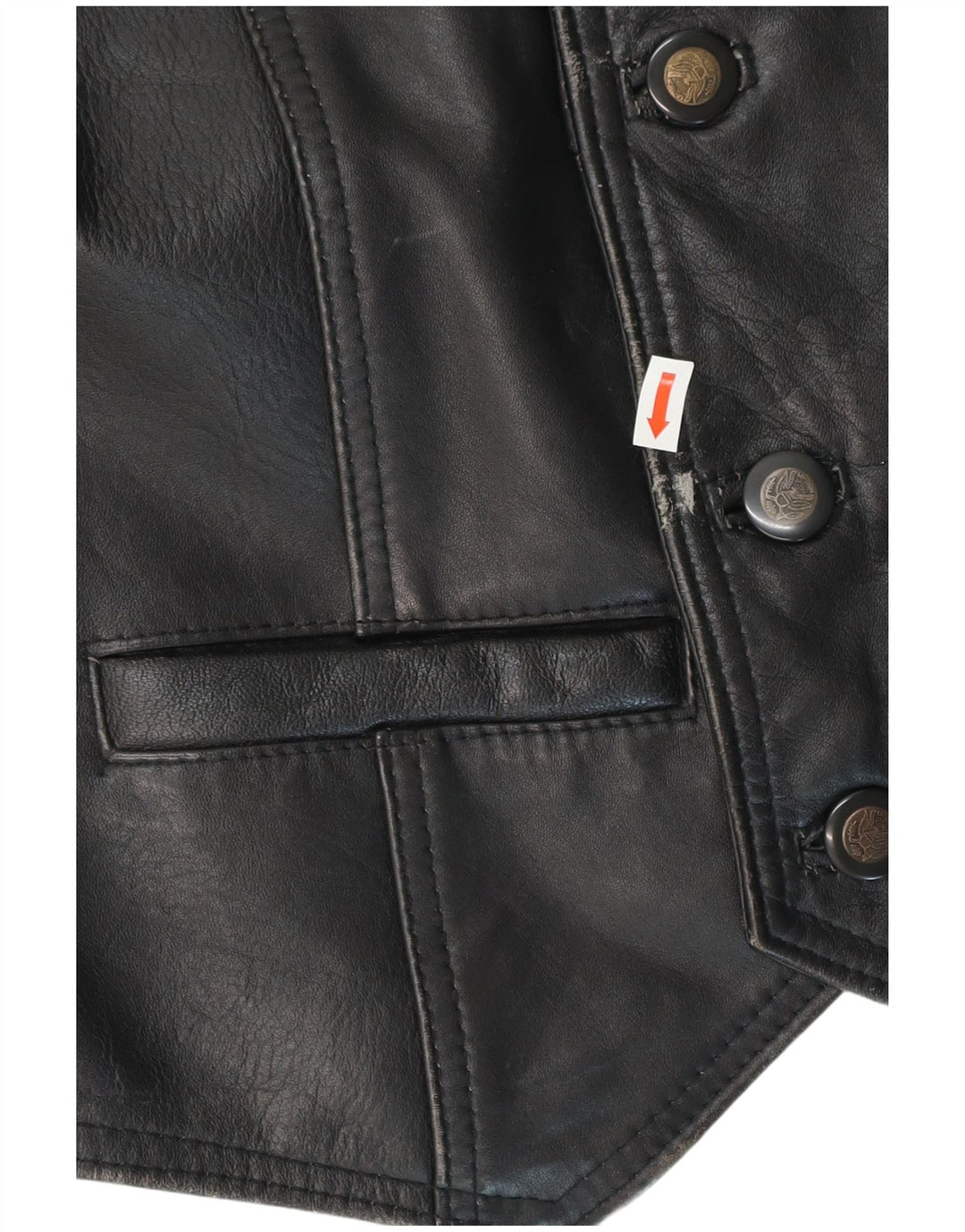 Gilet in pelle da uomo vintage medio nero