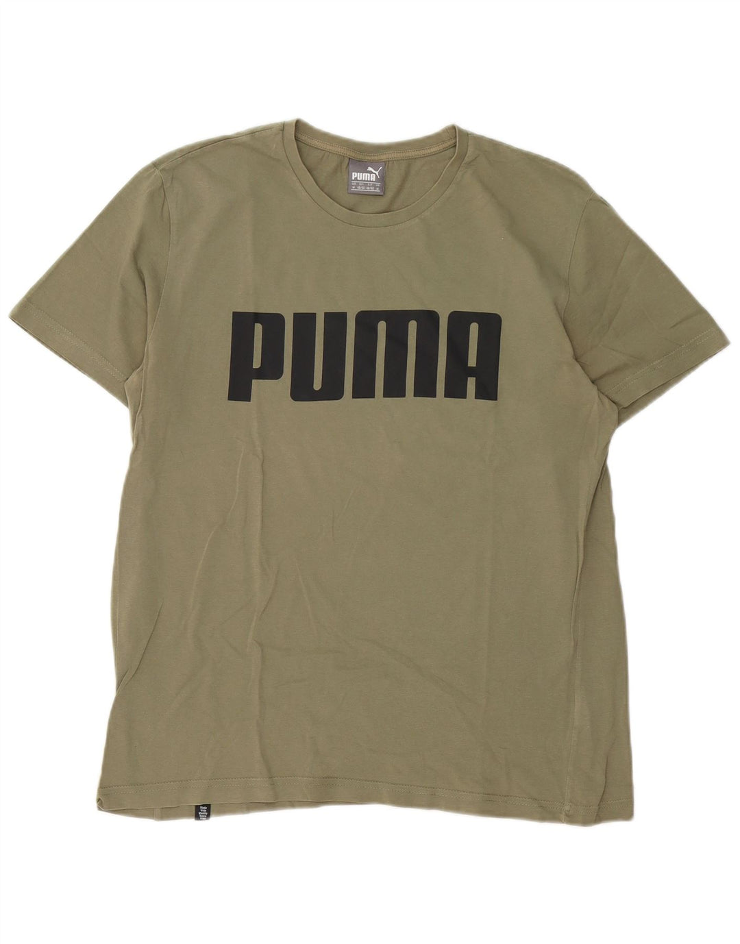 T-shirt grafica da uomo Puma Top in cotone kaki medio