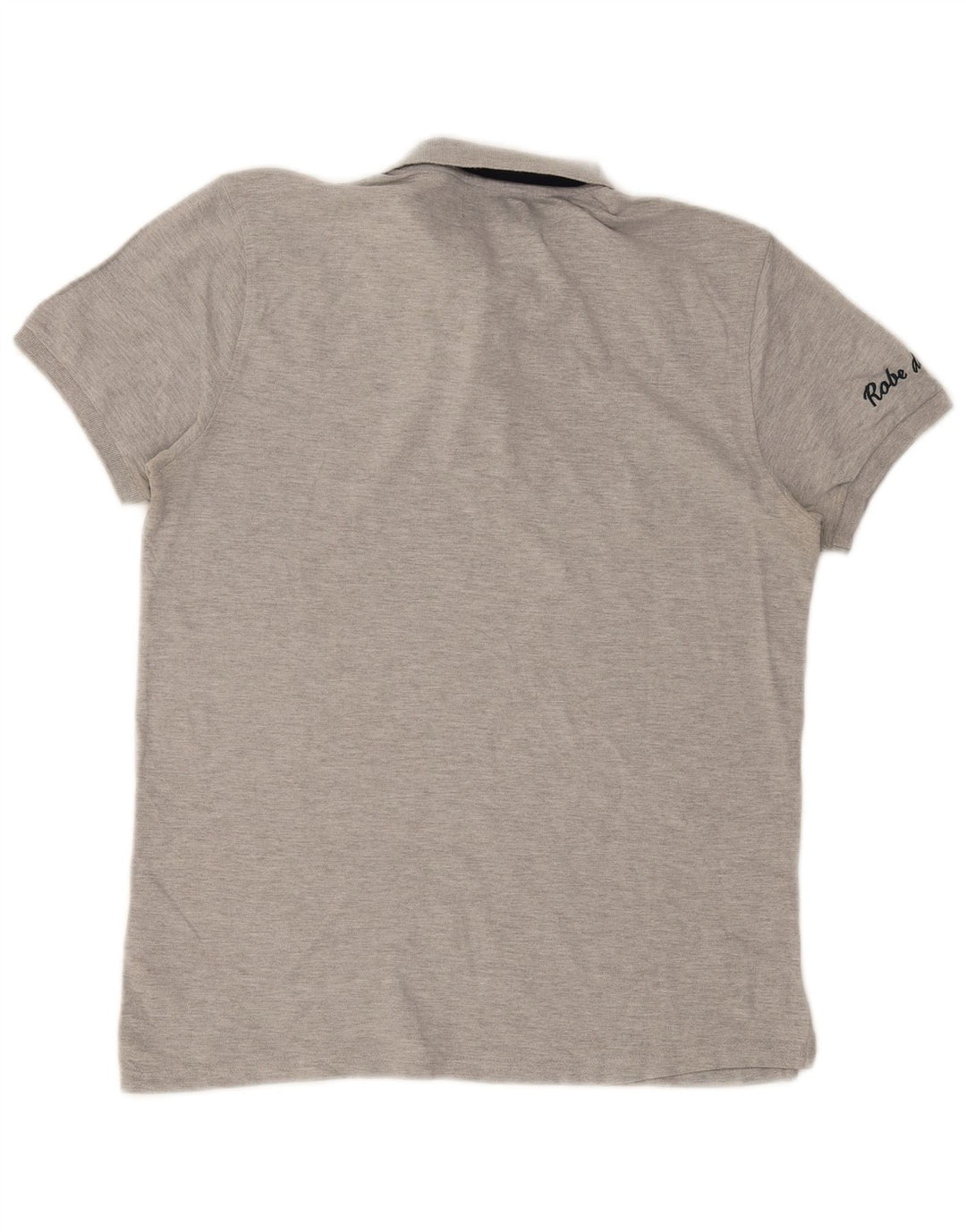 Polo Kappa da uomo grande in cotone color block grigio