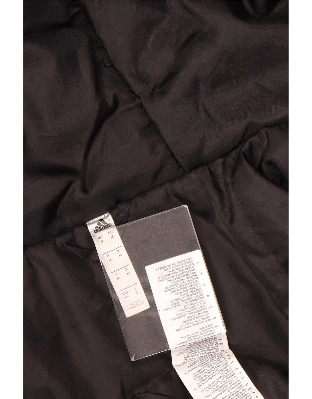 Cappotto imbottito con cappuccio da uomo Adidas UK 38 medio poliestere nero