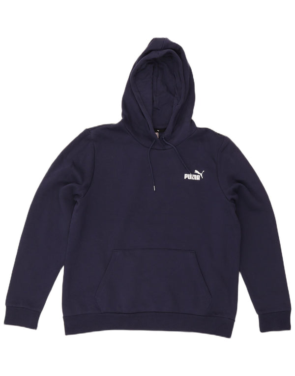 Felpa con cappuccio da donna PUMA UK 18 XL Blu navy in cotone