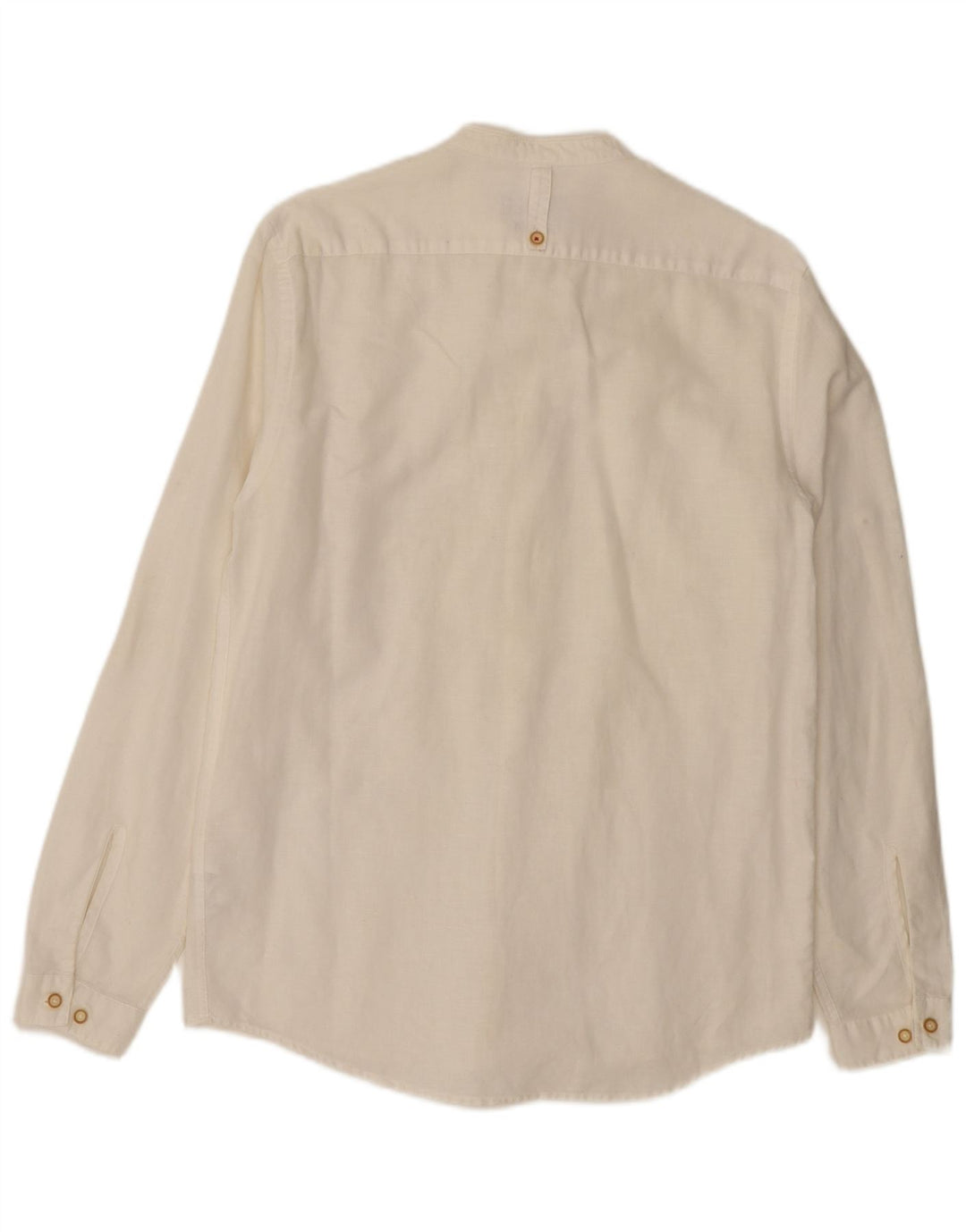 ZARA Mens Slim Fit Shirt Small Off White Linen