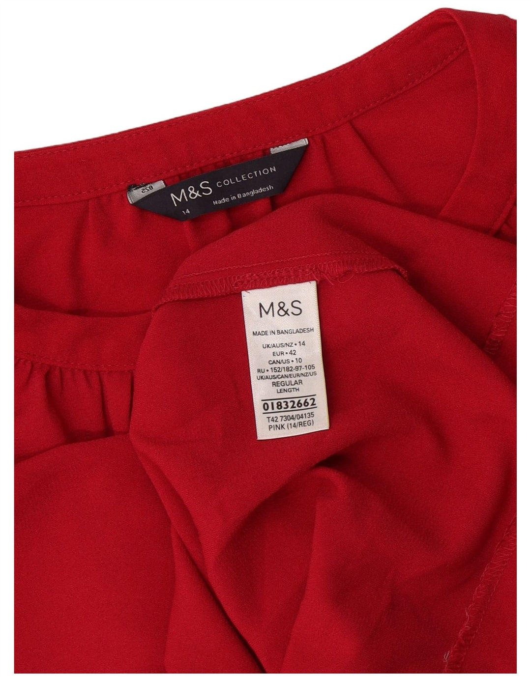 Abito a trapezio con maniche a 3/4 da donna Marks & Spencer UK 14 Grande poliestere rosa