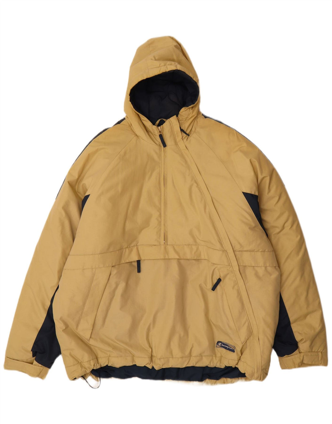 Giacca imbottita pullover con cappuccio da uomo Champion UK 42 XL Beige Colourblock