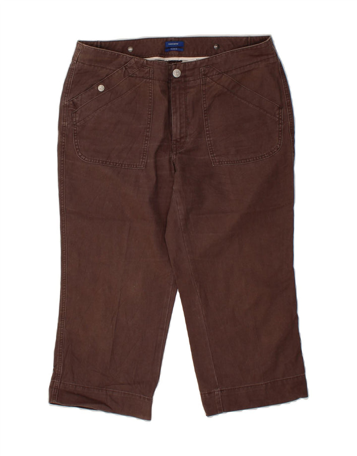 DOCKERS Womens Capri Trousers US 12 Large W32 L22 Brown Cotton Vintage Dockers and Second-Hand Dockers from Messina Hembry 