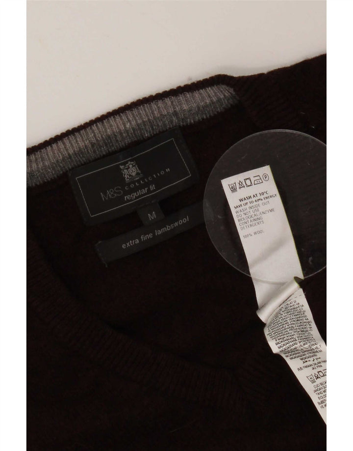 Canotta da uomo Marks & Spencer vestibilità regolare canotta in lana bordeaux media