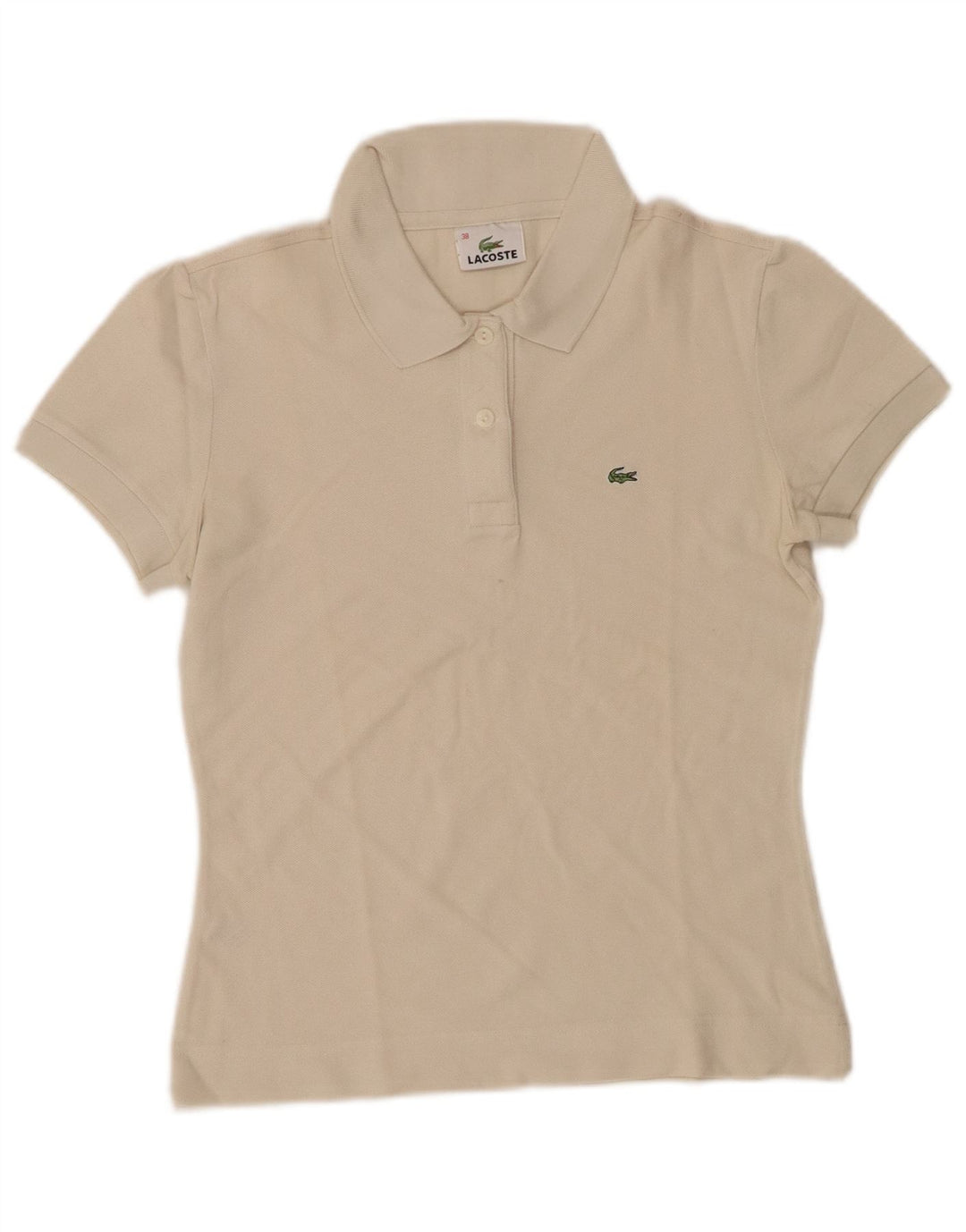 Polo da donna LACOSTE taglia 38 cotone bianco medio