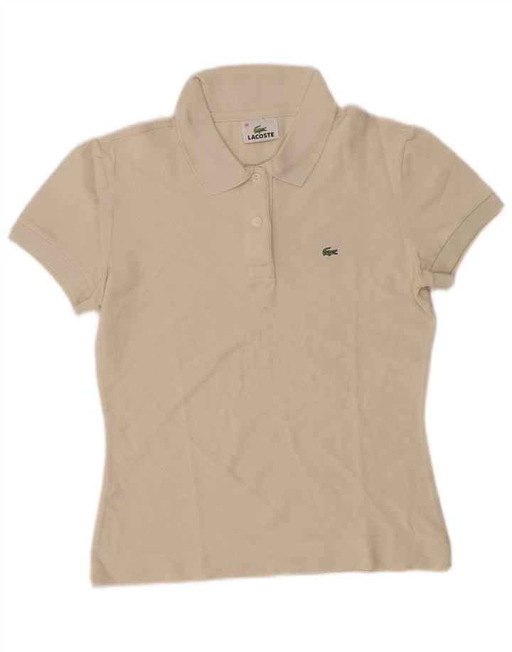 Polo da donna LACOSTE taglia 38 cotone bianco medio