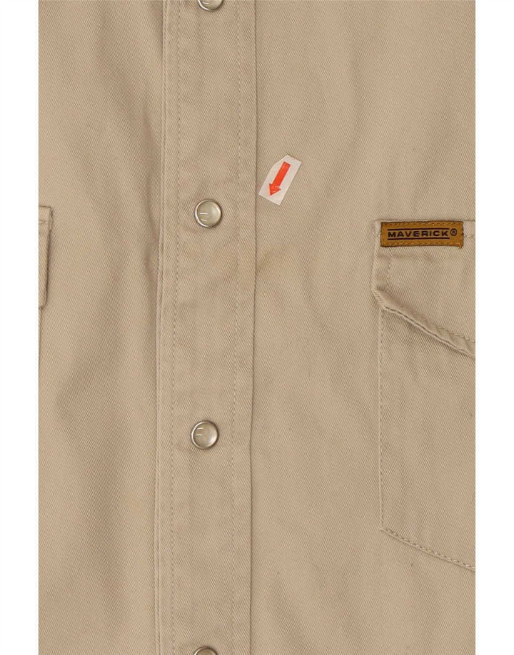 MAVERICK Camicia western da uomo grande in cotone beige