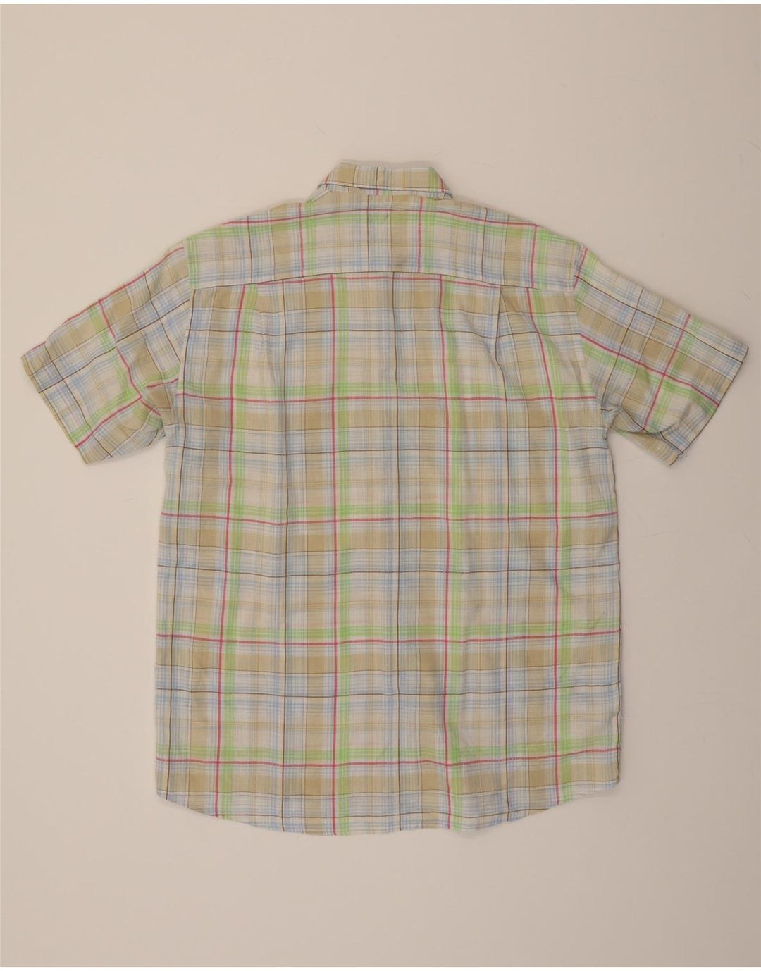 PIERRE CARDIN Mens Short Sleeve Shirt Large Multicoloured Check Vintage Pierre Cardin and Second-Hand Pierre Cardin from Messina Hembry 