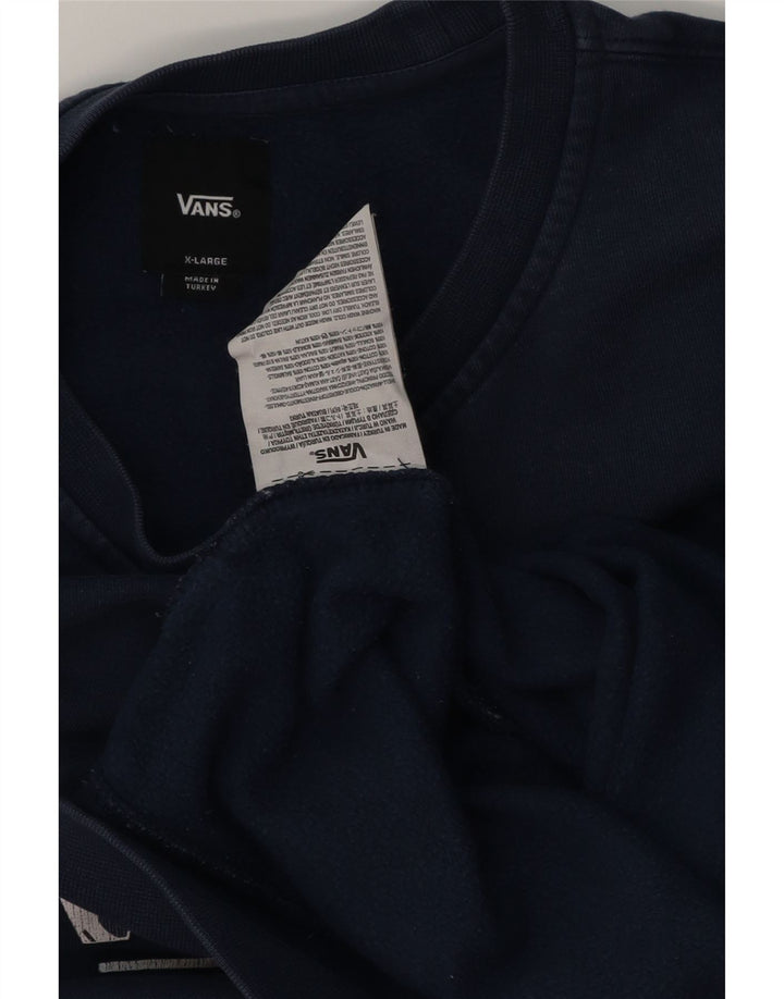 Felpa con grafica da uomo Vans, XL, cotone blu navy